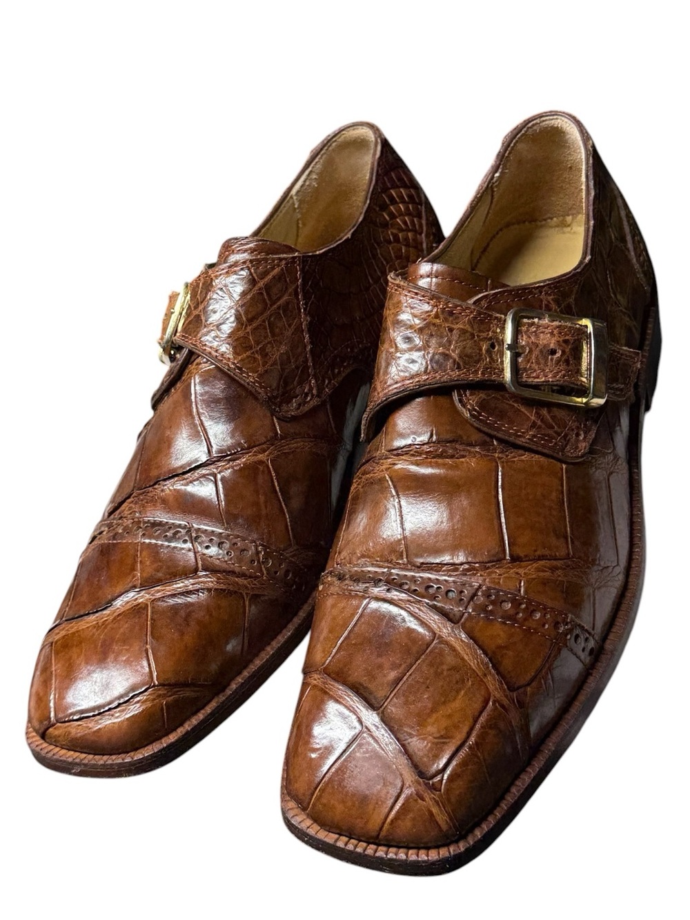 Ritz, Hand Made Aligator Dress Shoes   Bucle Square Toe,